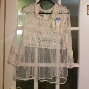 Rue21 cream sheer shirt!